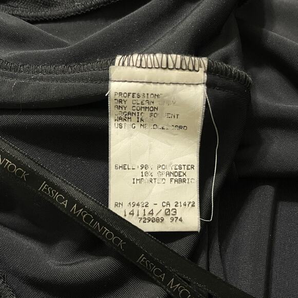 Scott McClintock Black Velvet Embroidered Mesh Gown Size 12 VTG 90s Formal Gala - Picture 12 of 15